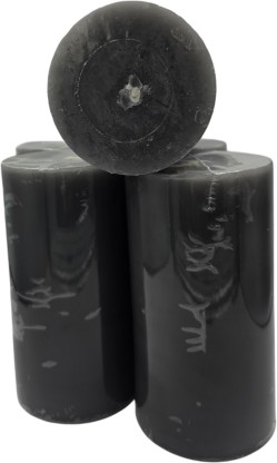 Healthy Life Grey Pillar Decor Candles- Pack of 3