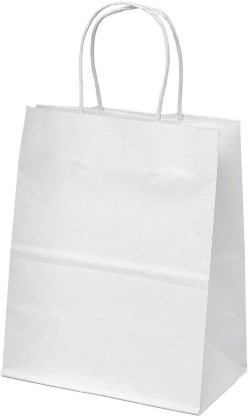 Healthy Life Products White Gusseted Bag with Paper Twist Handles 115g Pack of 50 Grocery Bags
