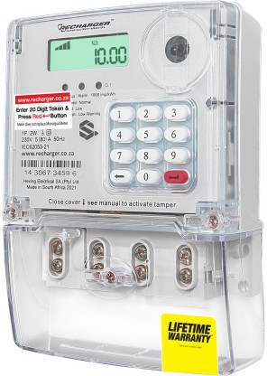 Recharger RHEX1 Single Phase Prepaid Electricity Sub-Meter Indoor Plug-In Electronic Timer Switch