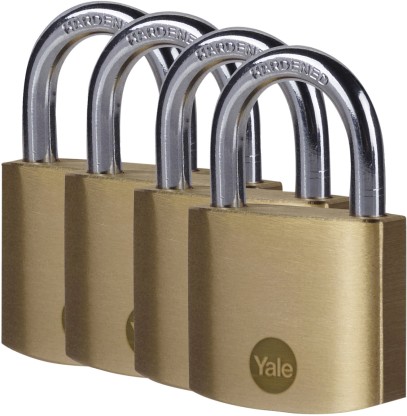 Yale Brass Padlock 4 Pack Padlock