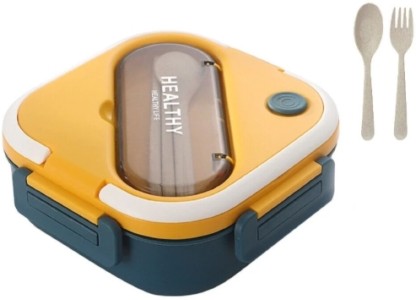 HEALTHY 3 Grids Lunch Case with Cutlery 3 Containers Lunch Box