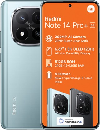 Xiaomi Redmi Note 14 Pro+ 5G Dual Sim (Blue, 512 GB)