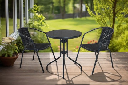 Fine Living Panglao 3 Piece Bistro Set Metal Table & Chair Set