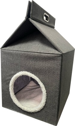 Healthy Pet Accessories Cozy Yogurt Box-Inspired Cat House with a Fleece Interior and Metal Handle S Pet Bed