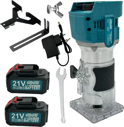 Al&afa 21V Cordless Wood Router Hand Trimming Machine 2 Li-On Battery Pack Cutter