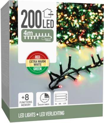 Excellent Houseware 200 LEDs 4 m White Steady Ball Light