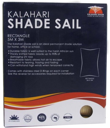 Kalahari 5m x 3m Shade Sail Rectangle-1 Camping Tent