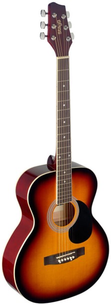 Stagg SA20A Sunburst Auditorium Acoustic Steel-string Guitar Basswood White Poplar Right Hand Orientation