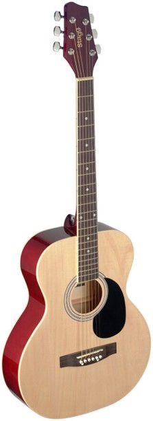 Stagg SA20A Natural Auditorium Acoustic Steel-string Guitar Basswood White Poplar Right Hand Orientation