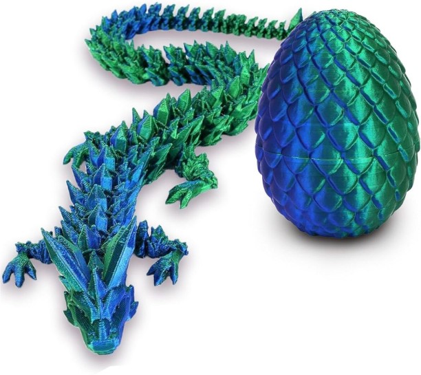 Cart In Mart 3D Printed Dragon Egg - Articulated Crystal Dragon Inside Fantasy Fidget Toy