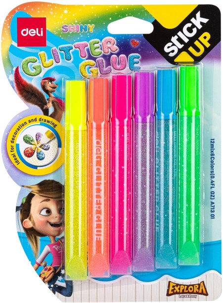 Deli Glitter Glue 12 ml Adhesive Tool
