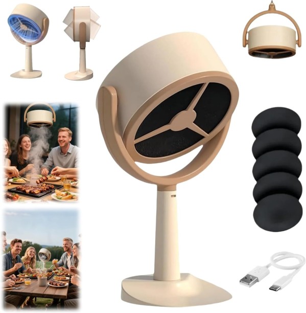 Fariedl Air Purifier，Mini Plug-In Desktop Air Purifier with 5 Carbon Filters, Quiet Air Cleaner Fan Portable Room Activated Carbon Filter Air Purifier