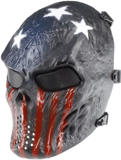 lilhe Sixteen10 Airsoft Tactical Skull Full Face Mask with Mesh for Adult Unisex Airsoft Mask