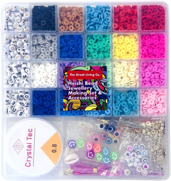 The Great Living Co. 5000+ pcs Clay Heishi Beads Jewellery Making Kit-Perfect Crafting Gift Beads Art and Craft Kit