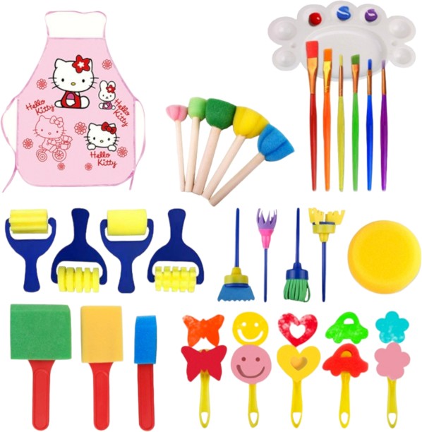 Aon-Art 30pc Sponge Drawing Tools Kids Creative Art Set Craft Kits Art and Craft Kit