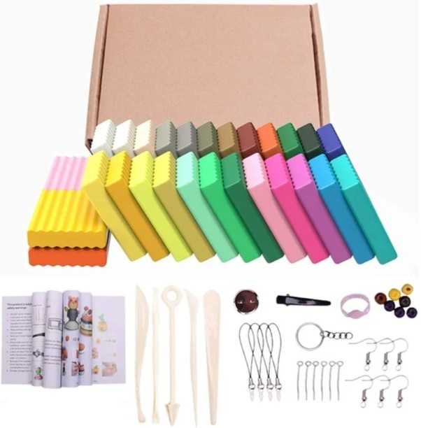 Nerdy Admin 50 Colors Polymer Clay DIY Set with Accessories - Multi Colors Clay Art & Moulding Art and Craft Kit