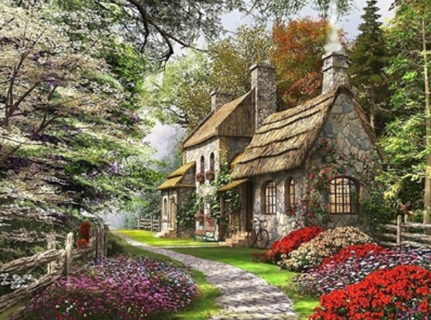 Umlozi Diamond Painting - Forest House - 40cm x 50cm Diamond Painting Art and Craft Kit