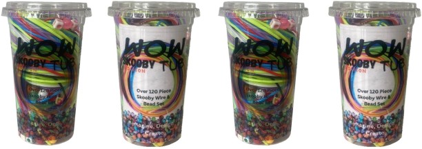 Umlozi WowTub Skooby Edition: Jewelry Skooby Wire + 120 Piece Craft Kit - 4 Pack Jewellery & Fashion Kit Art and Craft Kit