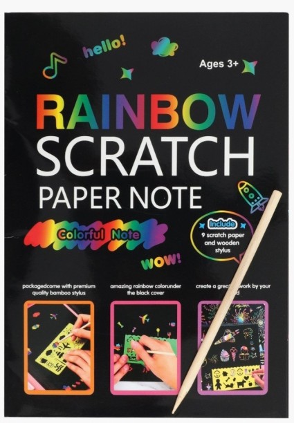 Rainbow Scratch Paper Note Do-it-yourself Kits Art and Craft Kit