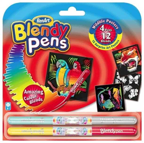 Umlozi Blendy Pens & 15 Wildlife Velvet Posters Craft Kits Art and Craft Kit