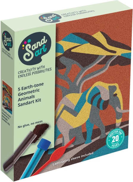 Sandart Earth tone Geo Animals Craft Kits Art and Craft Kit