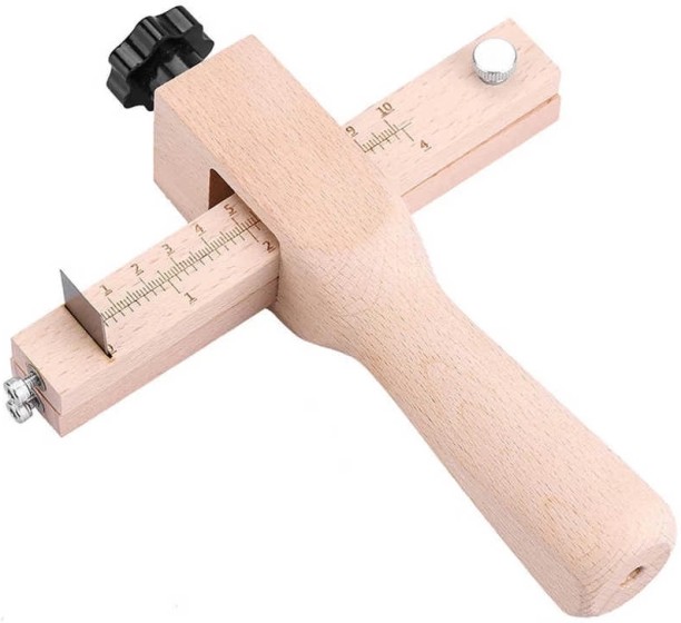 ALANES DIY Wooden Leather Strap Cutter Making Belt Hand Cutting Knife Stitching, Knitting & Thread Art Kit Art and Craft Kit