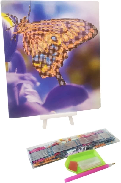 Umlozi Diamond Paintings DIY With Easel (21 x 25cm) - Butterfly Beauty Diamond Painting Art and Craft Kit