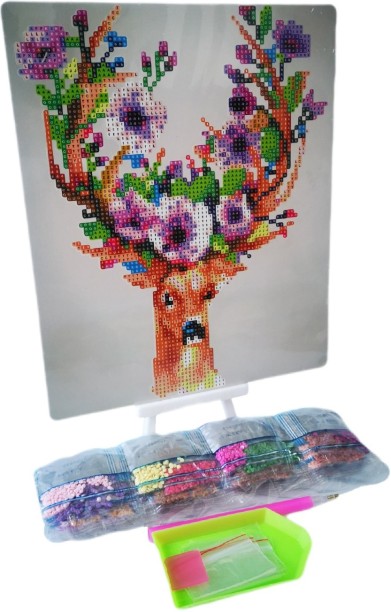 Umlozi Diamond Paintings DIY With Easel (21 x 25cm) - Exotic Buck Diamond Painting Art and Craft Kit