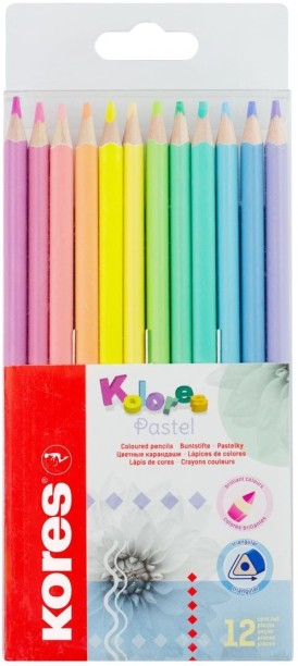 Kores Kolores Colour Pencils, Assorted Pastel Colours, Box of 12