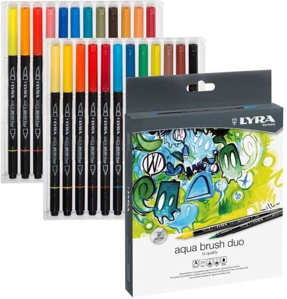 Lyra 24 Aqua Brush Duo Fibre Pens