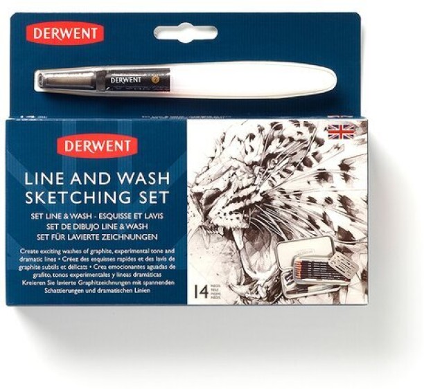 Derwent line and wash sketching