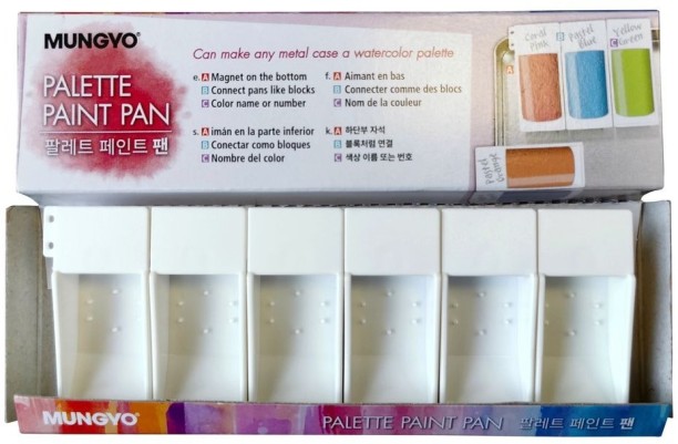Mungyo Empty Magnetic Watercolour Pans 6pc