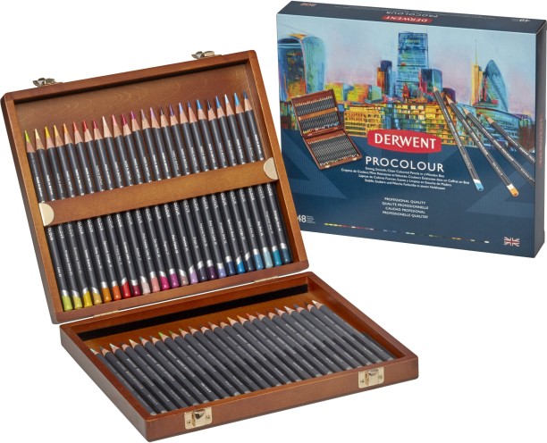 Derwent procolour wooden box set