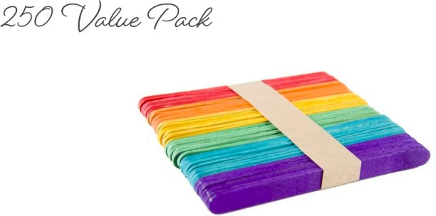3Clicks 250 Bright Color Ice Cream Sticks