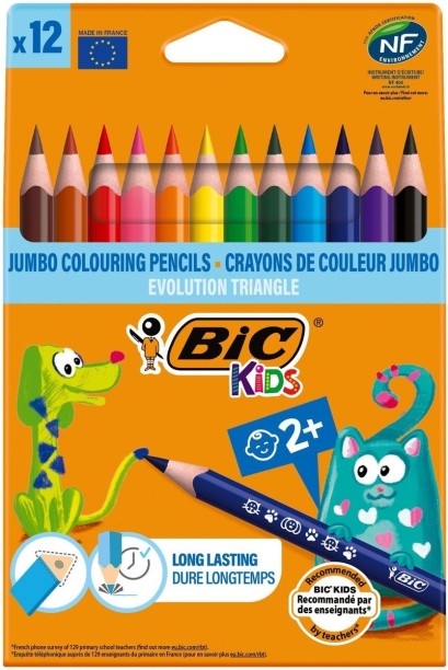 Bic Kids Evolution Triangle 12 Coloring Pencils - Ideal for small kids