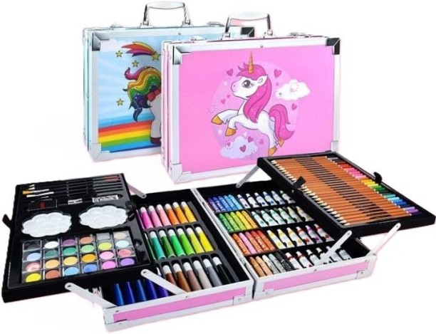 PrimePickSA Themed 145 Pcs Art & Craft Kit - Big Coloring Suitcase for Kids