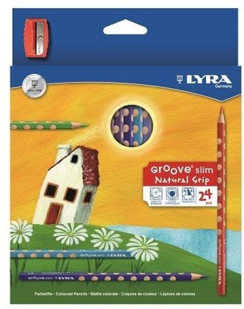Lyra Groove Slim 24 Colour Pencils + Sharpener