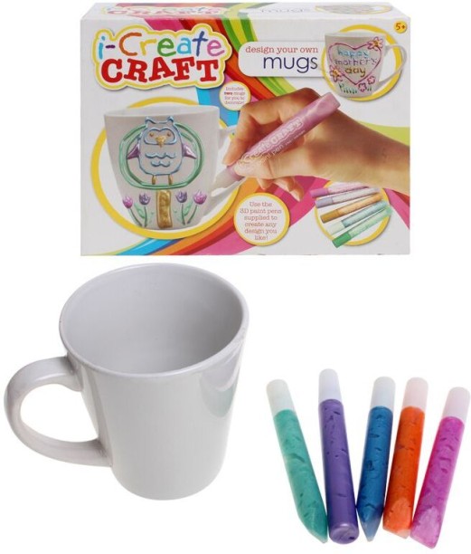 Generic Art & Craft Mug Ceramic Mugs & 3d Paint Pens
