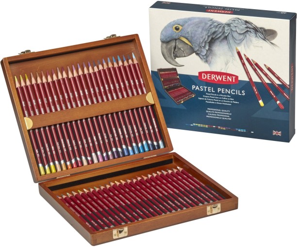 Derwent pastel wooden box colours