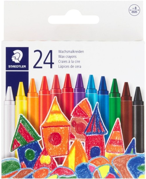 Staedtler 220 NC24 Noris Wax Crayons 8 mm - Colours (Pack of 24)
