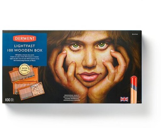Derwent lightfast wooden box