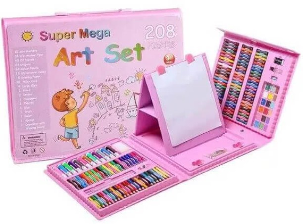 Perfect Dealz Childrens 208 Pieces Painting Brush Set With Drawing Board