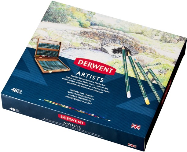 Derwent artist wooden box colours