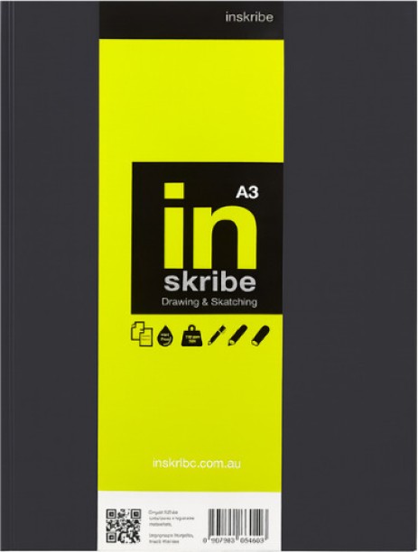 InSkribe Hardbound Sketchbook A3 – 130gsm, 46 Sheets | Premium Artist Drawing Book