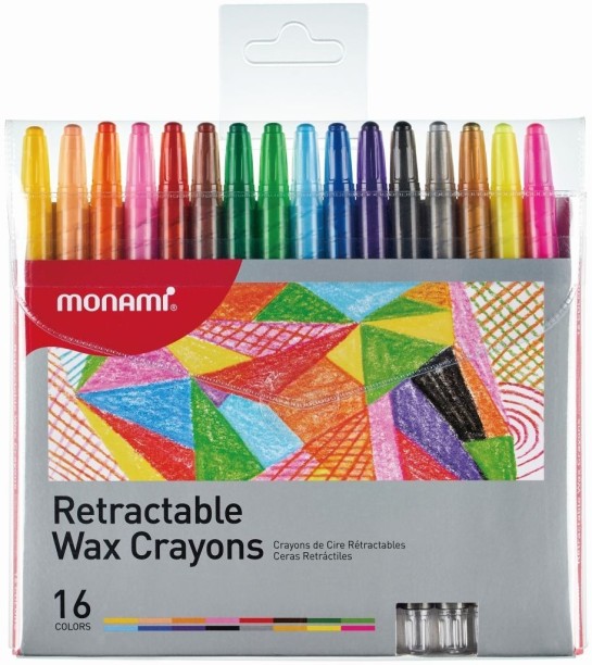 Monami Retractable Wax Crayons 16's