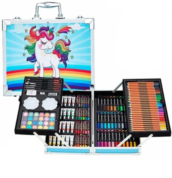 VIVIDITTO Unicorn Art Set with Aluminum Box for Kids - 145-Piece