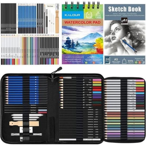 Kalour 95 Assorted Color Pencil Set- Includes Artist Tools and Much More