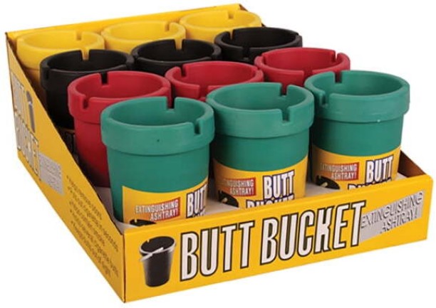 Butt Bucket Plastic Extinguishing Ashtray 8cm x 11cm Assorted Multicolor Plastic Ashtray