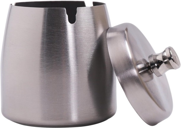 OMGift ta01-775-2 Silver Stainless Steel Ashtray