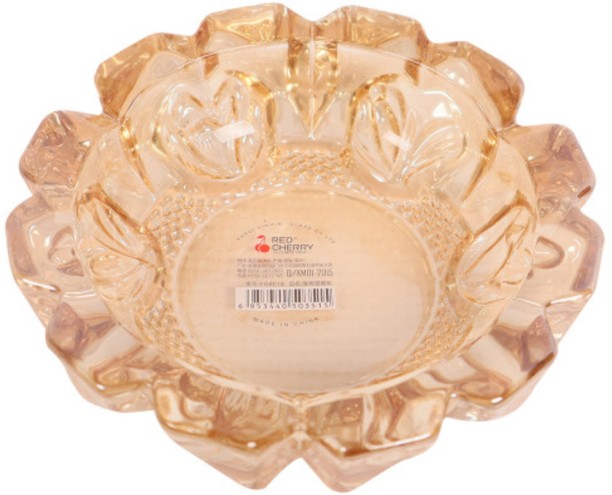Generic 13cm Round Brown Glass Ashtray